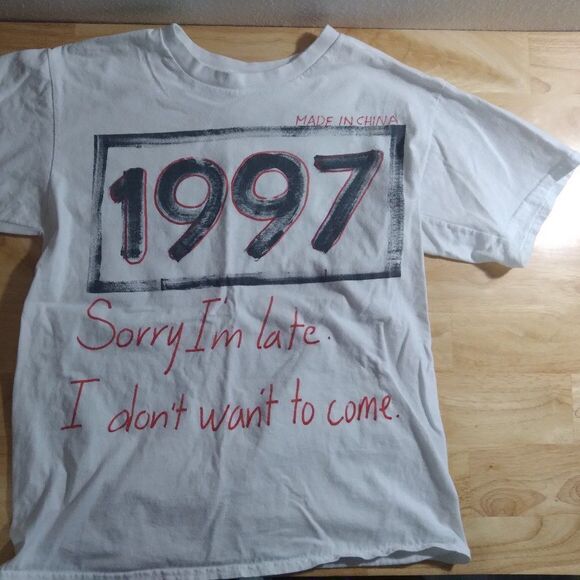 Vintage 1997 Sorry I'm Late T-Shirt - Picture 2 of 7
